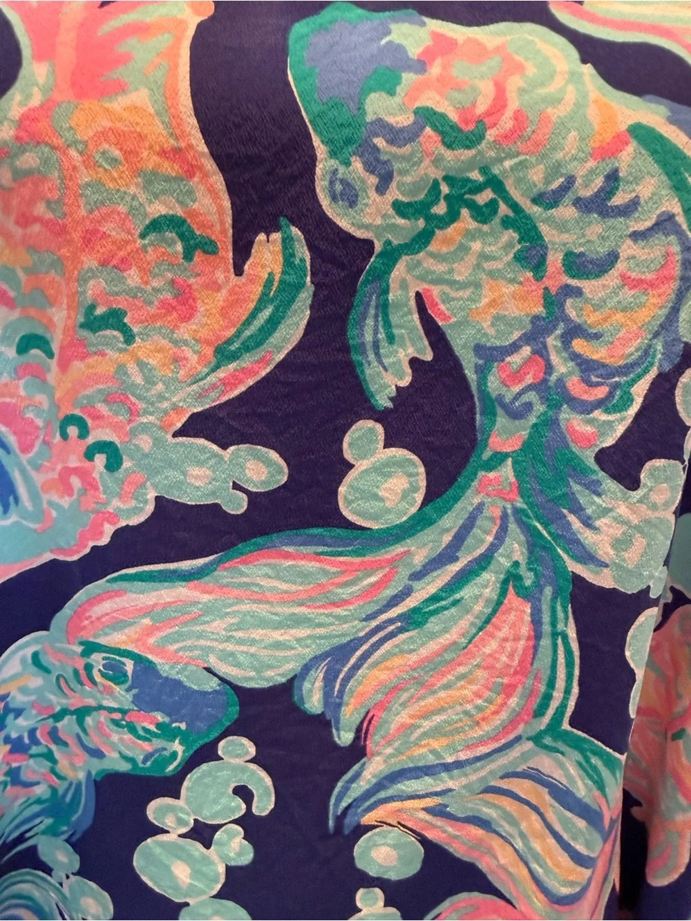 Lilly Pulitzer Navy Tank with Coral, Teal & Seafoam Print